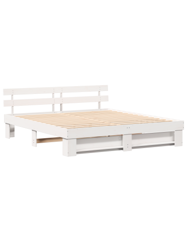 Struttura del letto Bianco 200 x 200 cm Pino massello