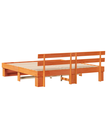 Struttura del letto Marrone 200 x 200 cm Legno di pino massello
