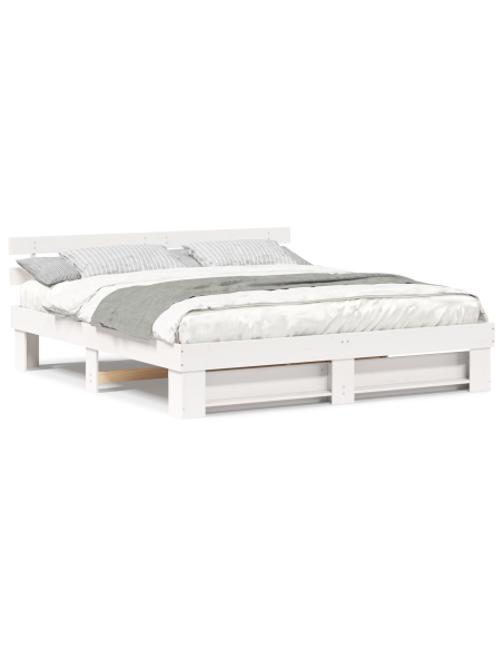 Struttura del letto Bianco 180 x 200 cm Pino massello