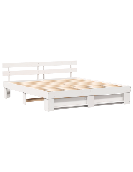 Struttura del letto Bianco 180 x 200 cm Pino massello