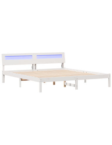 Struttura del letto Bianco 200 x 200 cm Pino massello