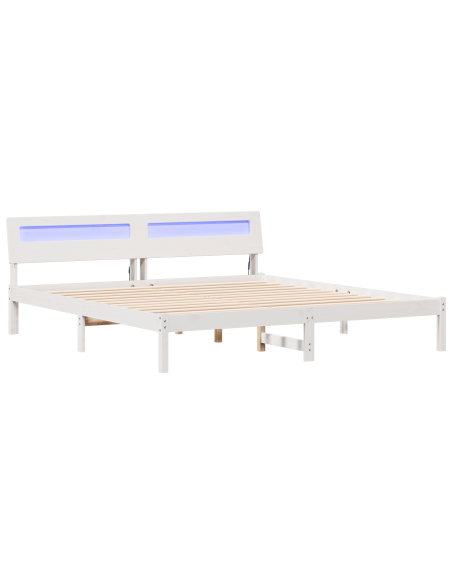 Struttura del letto Bianco 200 x 200 cm Pino massello