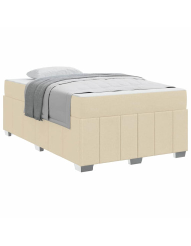 Struttura del letto con materasso Crema 120 x 200 cm Tessuto