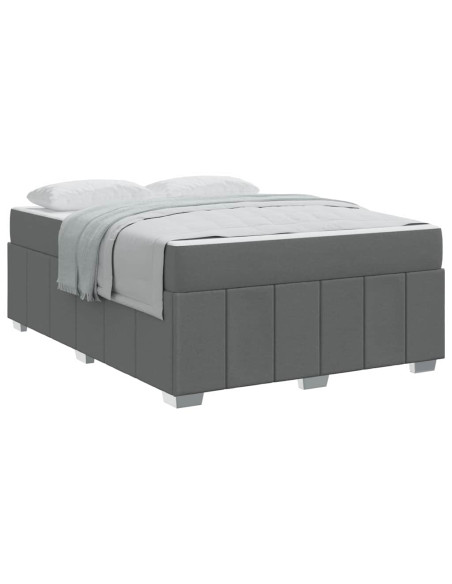 Struttura del letto Grigio scuro 140 x 200 cm Tessuto
