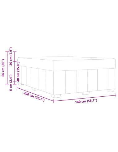 Struttura del letto Grigio scuro 140 x 200 cm Tessuto