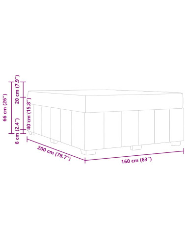 Struttura del letto Grigio chiaro 160 x 200 cm Tessuto