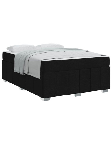 Struttura del letto con materasso Nero 160 x 200 cm Tessuto