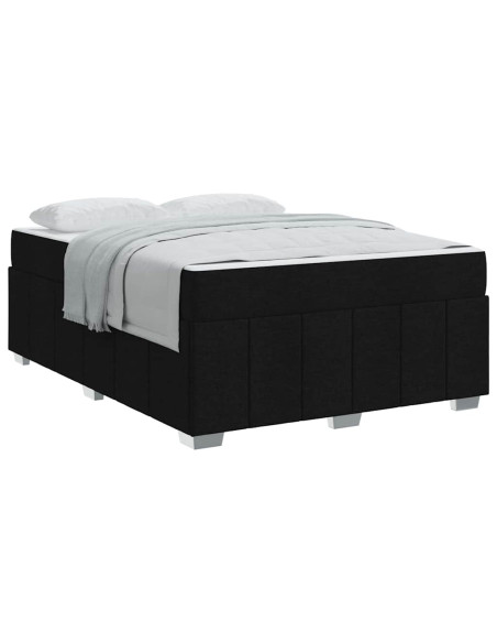 Struttura del letto con materasso Nero 160 x 200 cm Tessuto