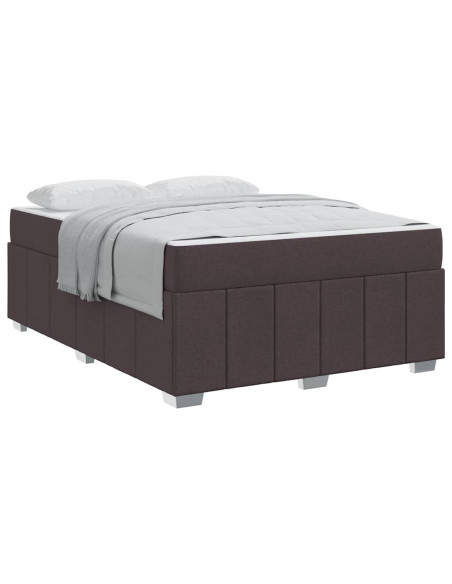 Struttura del letto Marrone scuro 160 x 200 cm Tessuto