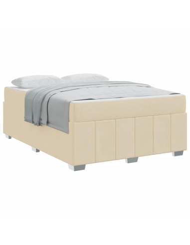 Struttura del letto con materasso Crema 160 x 200 cm Tessuto