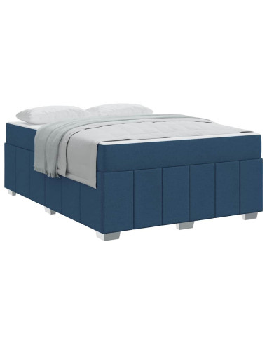 Struttura del letto con materasso Blu 160 x 200 cm Tessuto