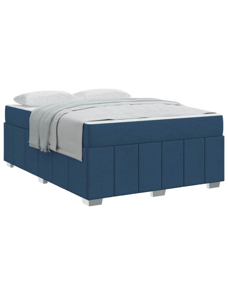 Struttura del letto con materasso Blu 160 x 200 cm Tessuto