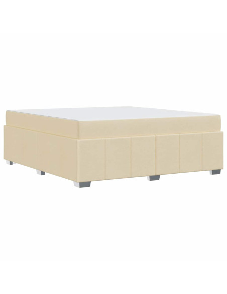 Struttura del letto con materasso Crema 180 x 200 cm Tessuto