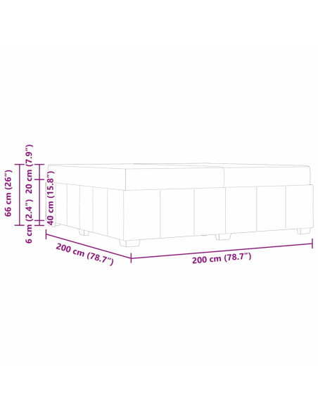 Struttura del letto con materasso Nero 200 x 200 cm Tessuto