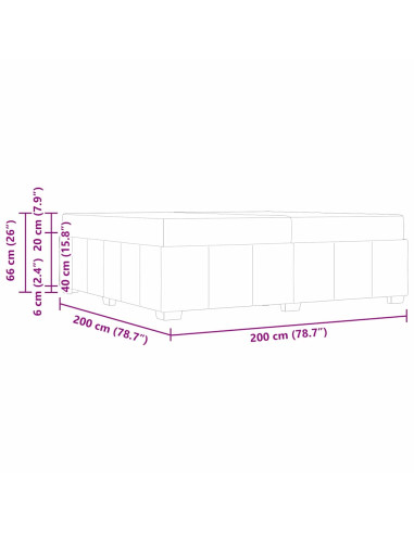 Struttura del letto Marrone Scuro 200 x 200 cm Tessuto