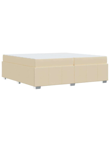 Struttura del letto con materasso Crema 200 x 200 cm Tessuto