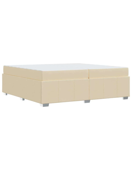Struttura del letto con materasso Crema 200 x 200 cm Tessuto