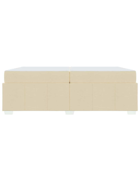 Struttura del letto con materasso Crema 200 x 200 cm Tessuto