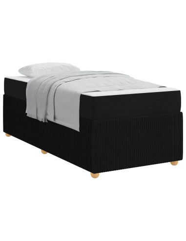 Struttura del letto con materasso Nero 80 x 200 cm Tessuto