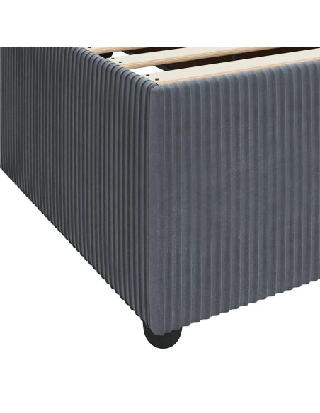 Struttura letto con materasso Grigio scuro 80 x 200 cm Velluto