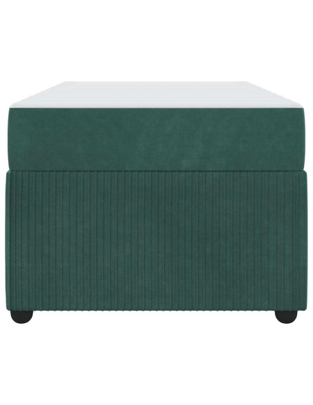 Struttura letto con materasso Verde scuro 80 x 200 cm Velluto