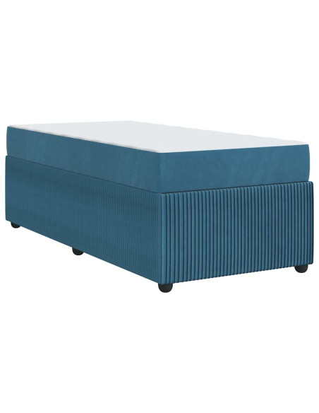 Struttura del letto con materasso Blu 80 x 200 cm Tessuto