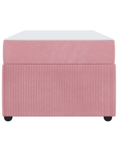 Struttura del letto con materasso Rosa 80 x 200 cm Tessuto