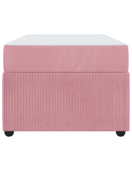 Struttura del letto con materasso Rosa 80 x 200 cm Tessuto