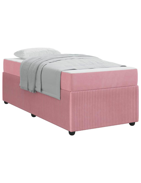 Struttura del letto con materasso Rosa 80 x 200 cm Tessuto