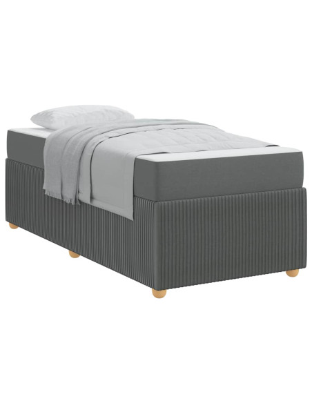 Struttura del letto Grigio scuro 90 x 190 cm Tessuto