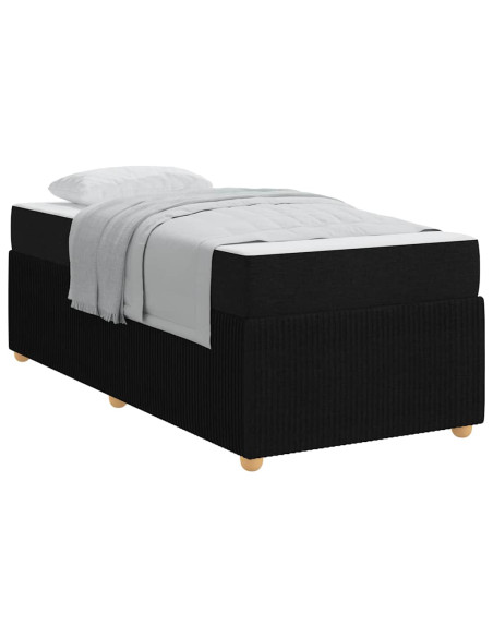 Struttura del letto con materasso Nero 90 x 190 cm Tessuto