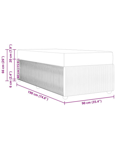 Struttura del letto con materasso Talpa 90 x 190 cm Tessuto