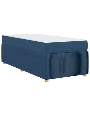 Struttura del letto con materasso Blu 90 x 190 cm Tessuto