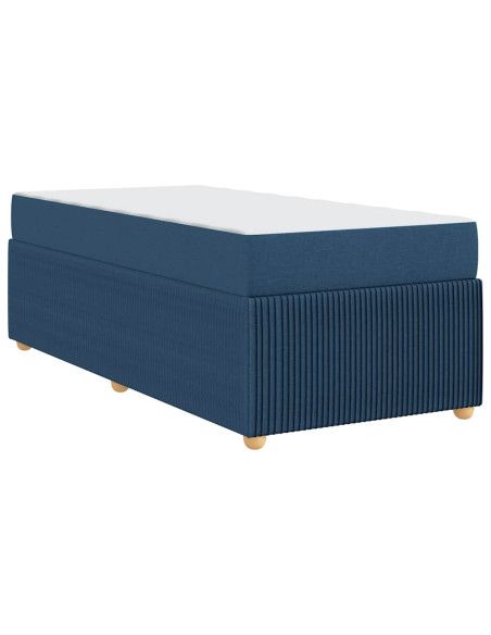 Struttura del letto con materasso Blu 90 x 190 cm Tessuto
