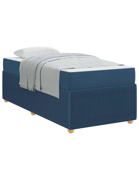 Struttura del letto con materasso Blu 90 x 190 cm Tessuto