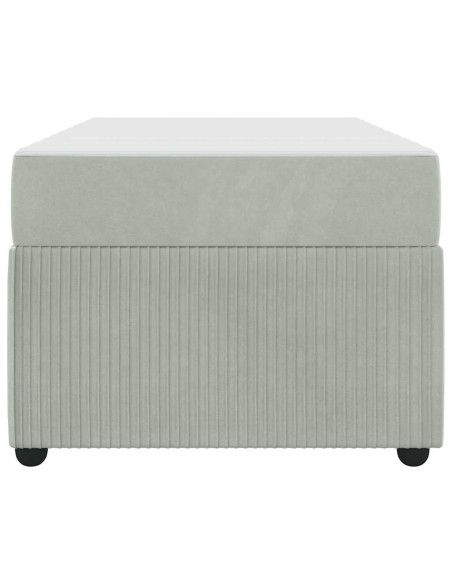 Struttura letto con materasso Grigio chiaro 90 x 190 cm Velluto