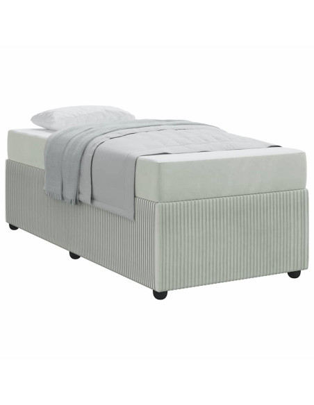 Struttura letto con materasso Grigio chiaro 90 x 190 cm Velluto