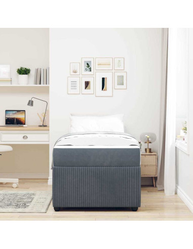 Struttura del letto Grigio scuro 90 x 190 cm Tessuto