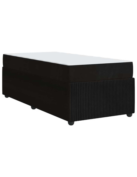 Struttura del letto con materasso Nero 90 x 190 cm Tessuto