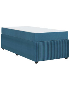 Struttura del letto con materasso Blu 90 x 190 cm Tessuto 2