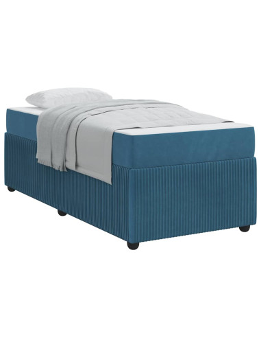 Struttura del letto con materasso Blu 90 x 190 cm Tessuto