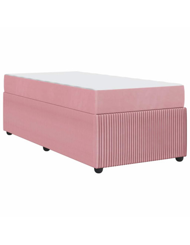 Struttura del letto con materasso Rosa 90 x 190 cm Tessuto