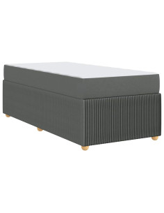 Struttura del letto Grigio scuro 90 x 200 cm Tessuto 2
