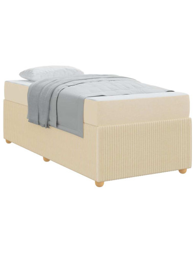 Struttura del letto con materasso Crema 90 x 200 cm Tessuto