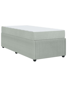 Struttura del letto Grigio chiaro 90 x 200 cm Tessuto 2