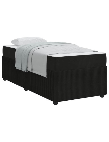 Struttura del letto con materasso Nero 90 x 200 cm Tessuto