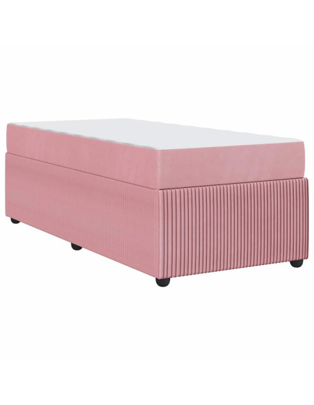 Struttura del letto con materasso Rosa 90 x 200 cm Tessuto