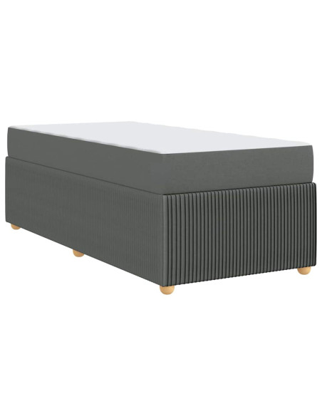 Struttura del letto Grigio scuro 100 x 200 cm Tessuto