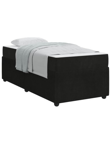 Struttura del letto con materasso Nero 100 x 200 cm Tessuto