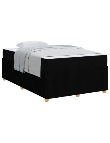 Struttura del letto con materasso Nero 120 x 190 cm Tessuto